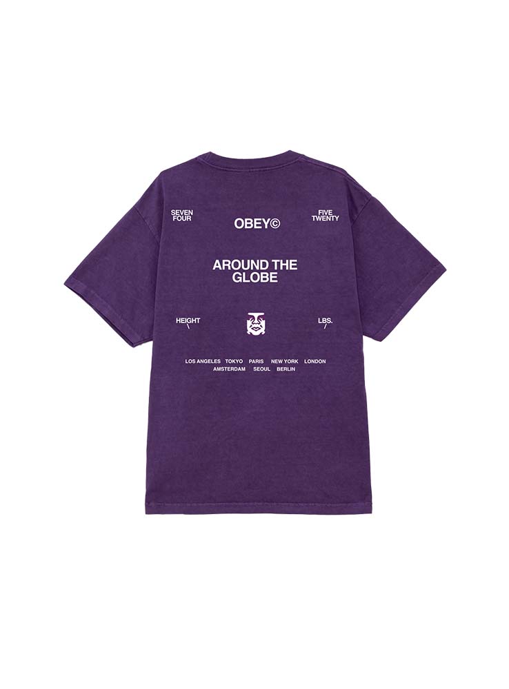 OBEY - Around The Globe Tee - Pigment Imperial Purple