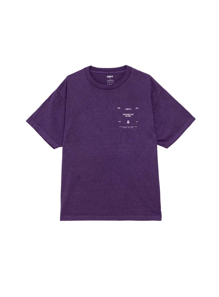 OBEY - Around The Globe Tee - Pigment Imperial Purple