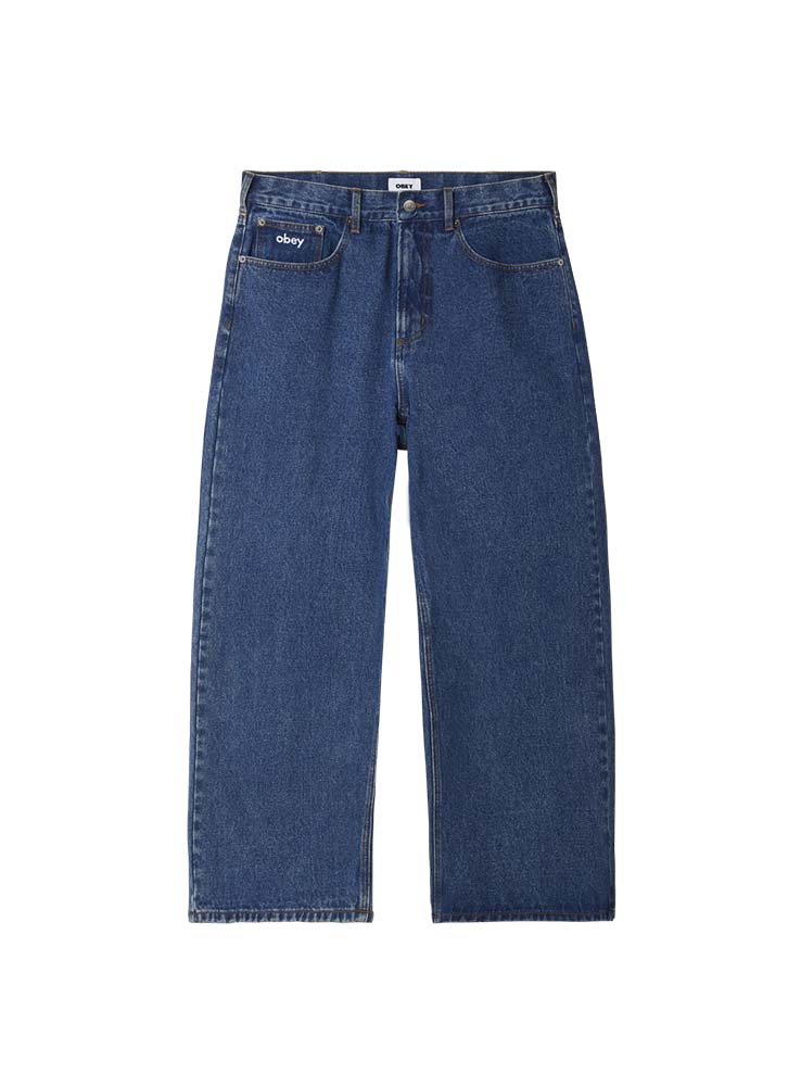 OBEY - Bigwig Baggy Denim Jeans - Stone Wash Indigo
