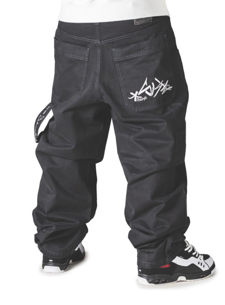 BLUESKIN - Denim jeans Ricamo Bianco - Black