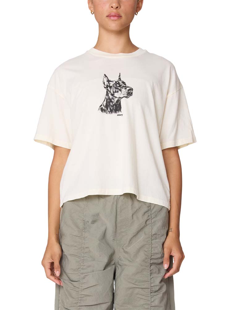 OBEY - Women Dobermann Crop Tee - Unbleached