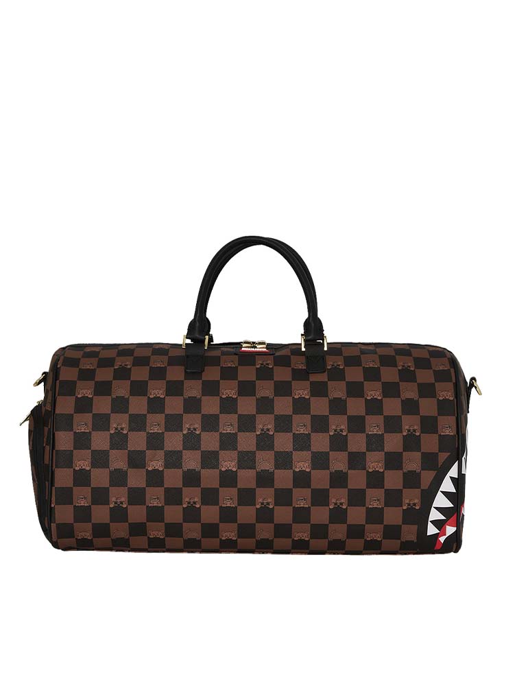SPRAYGROUND - Peeking Character Check Duffle - Brown