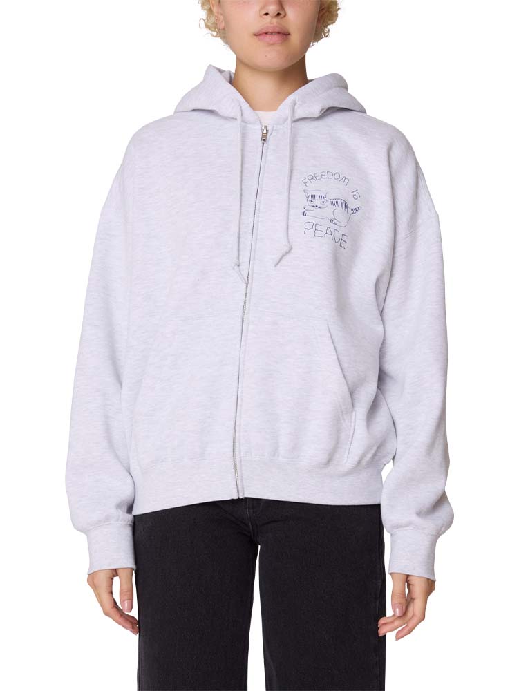 OBEY - Peace Baggy Zip Hoodie - Ash Grey