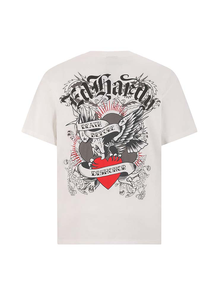 ED HARDY - Mens Death Before Dishonor Tee Shirt - White