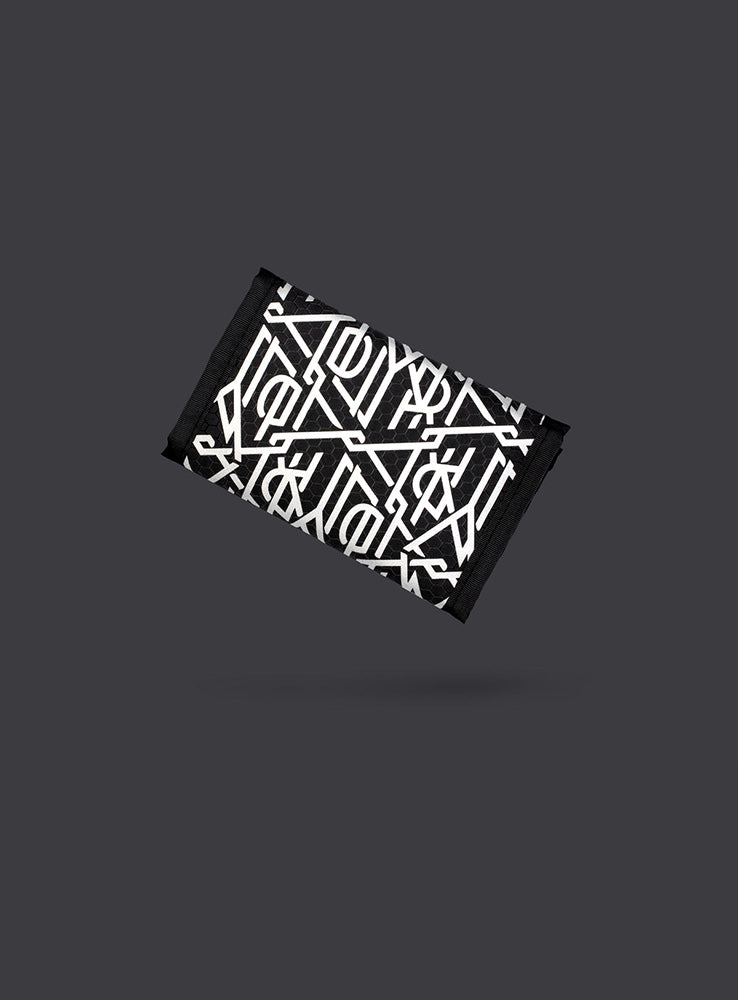 DOLLY NOIRE - Reflective Monogram Wallet - Black