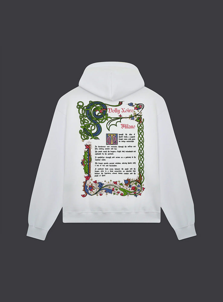 DOLLY NOIRE - Dragon Scroll Hoodie - White