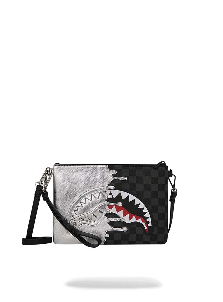 SPRAYGROUND - Sharks in Paris Silver Crossbody Pouchette - Black