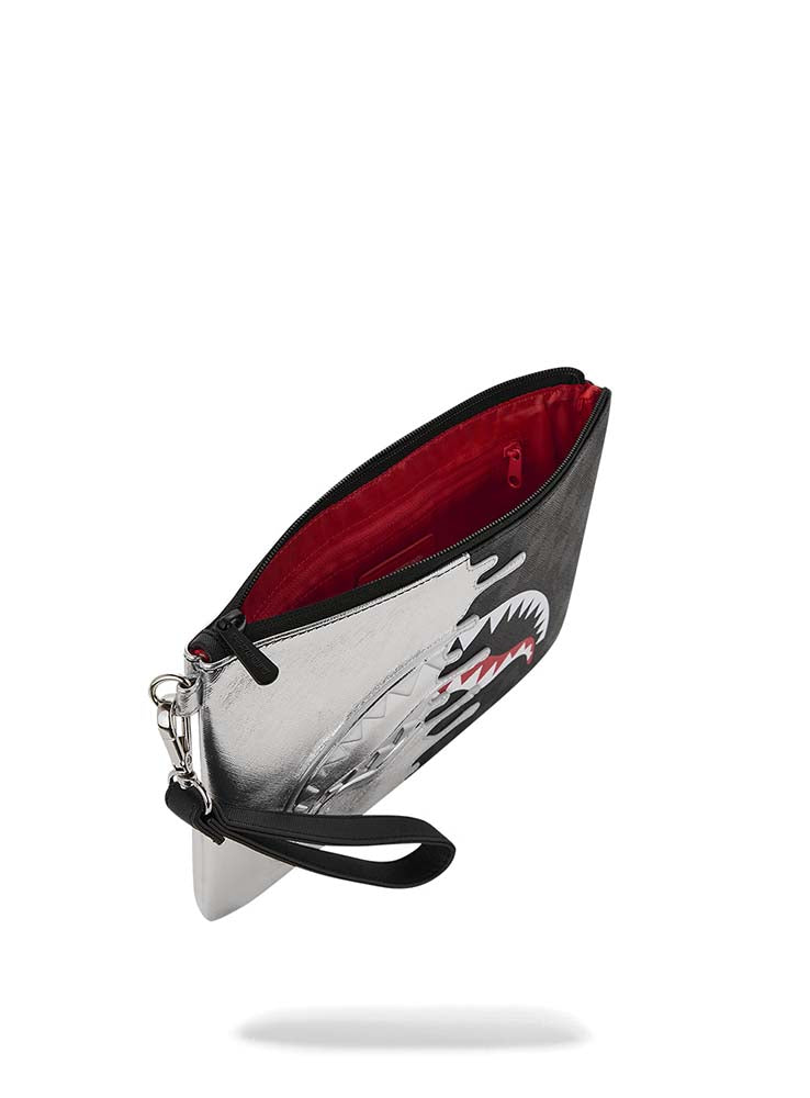 SPRAYGROUND - Sharks in Paris Silver Crossbody Pouchette - Black