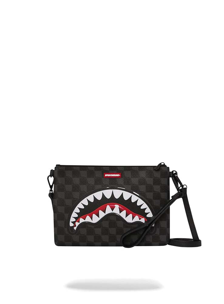 SPRAYGROUND - Sharks in Paris SIP Balloon Check Crossbody Pouchette - Black
