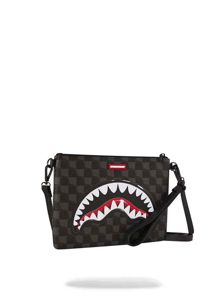 SPRAYGROUND - Sharks in Paris SIP Balloon Check Crossbody Pouchette - Black