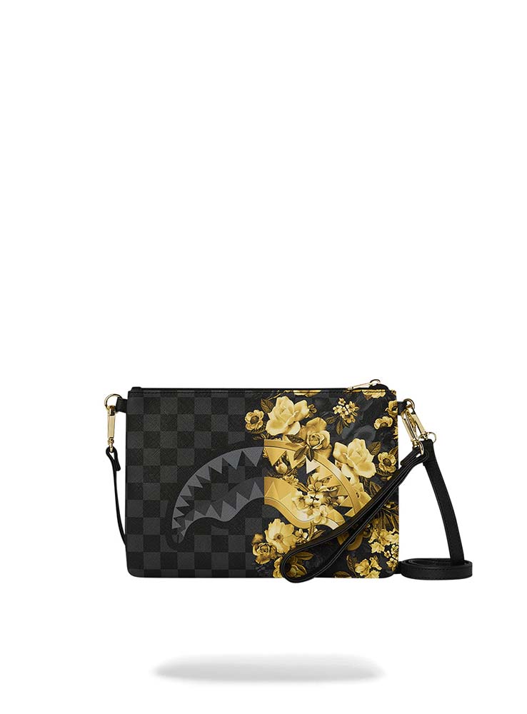 SPRAYGROUND - Gold Floral Remix Crossbody Pouchette - Black