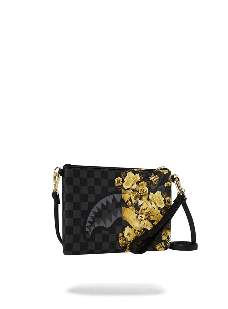SPRAYGROUND - Gold Floral Remix Crossbody Pouchette - Black