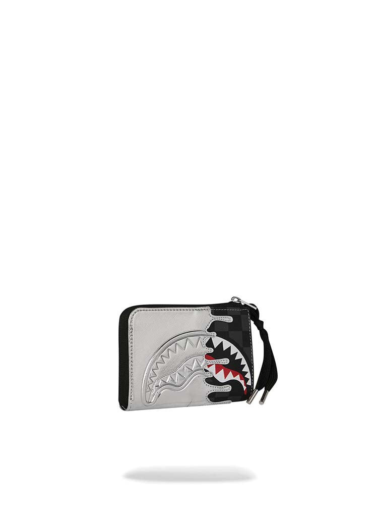 SPRAYGROUND - Silver Side Drip Check Wallet - Black