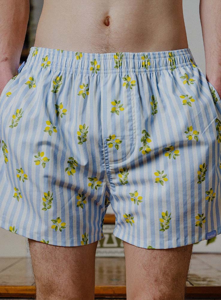 POCKIES - Goodlife Boxer - Light Blue/White