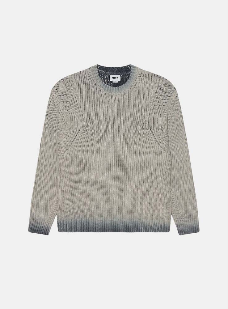 OBEY - Ian Faded Wash Sweater - Grey Faded Wash