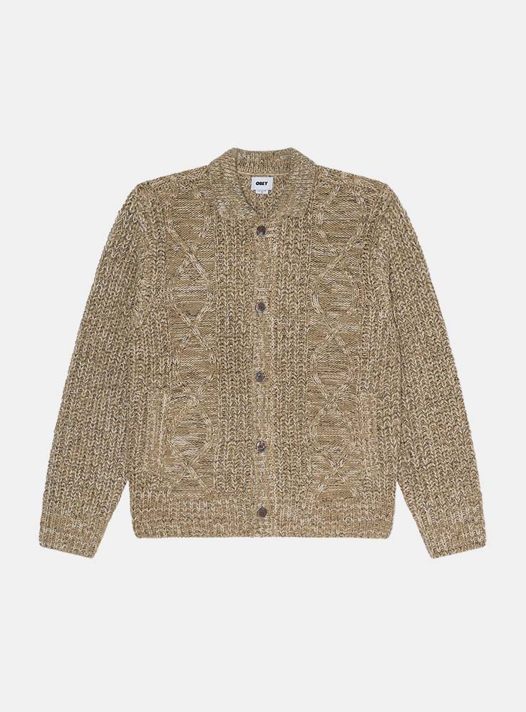 OBEY - Isar Button Up Sweater - Silver Sage Multi