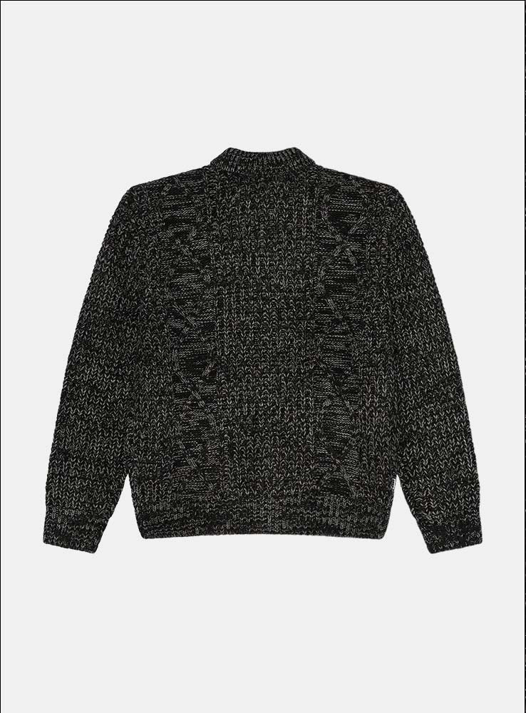 OBEY - Isar Button Up Sweater - Charcoal Multi