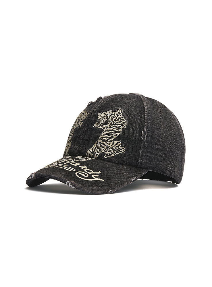 ED HARDY - Desert Tiger 5 Panel Cap - Washed Black