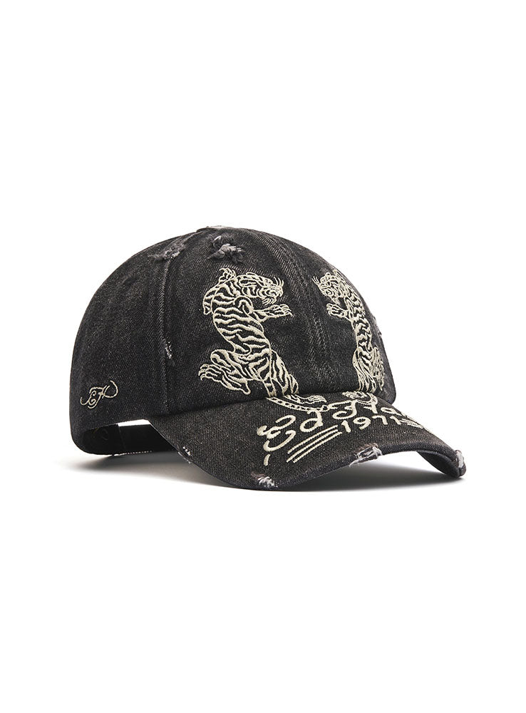 ED HARDY - Desert Tiger 5 Panel Cap - Washed Black