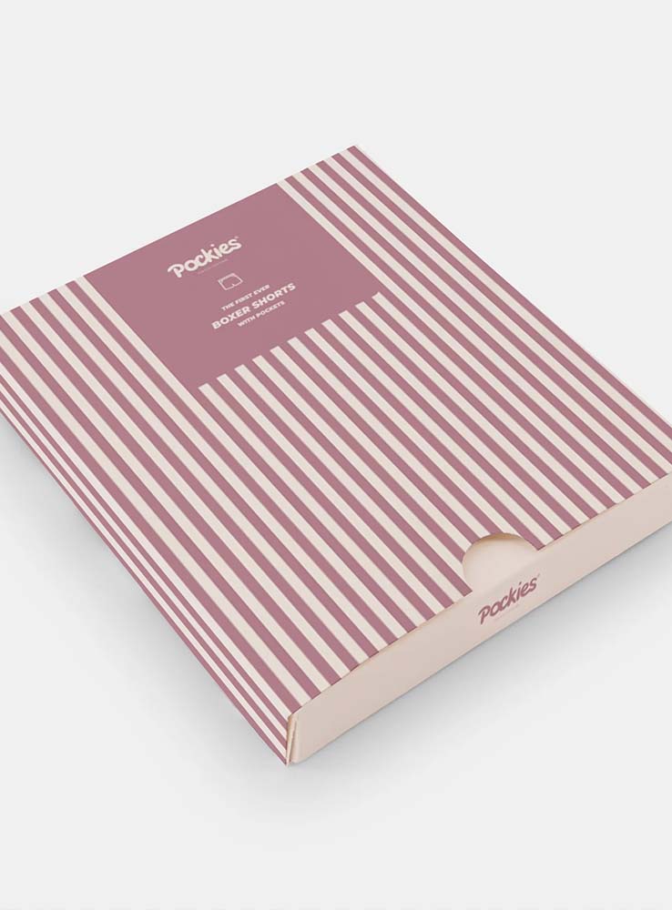 POCKIES - Pink Striped Boxer - Pink