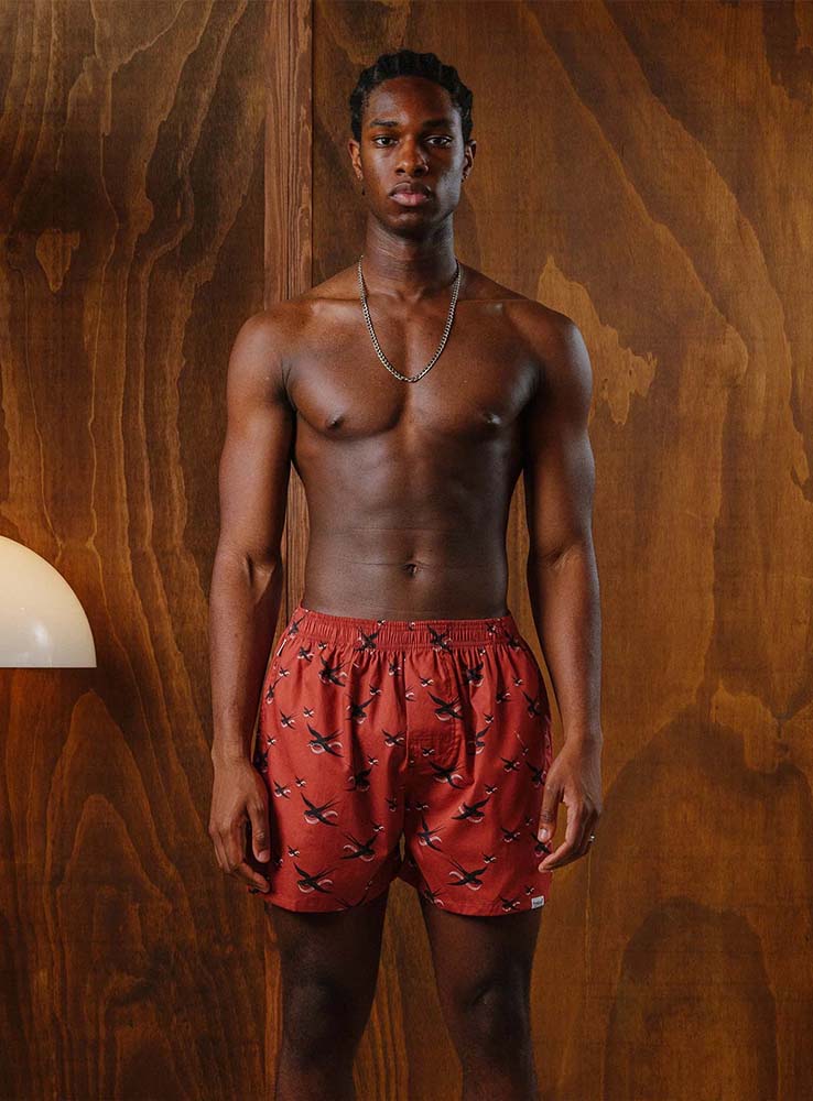 POCKIES - The Swallow x Pockies Boxer - Brick Red